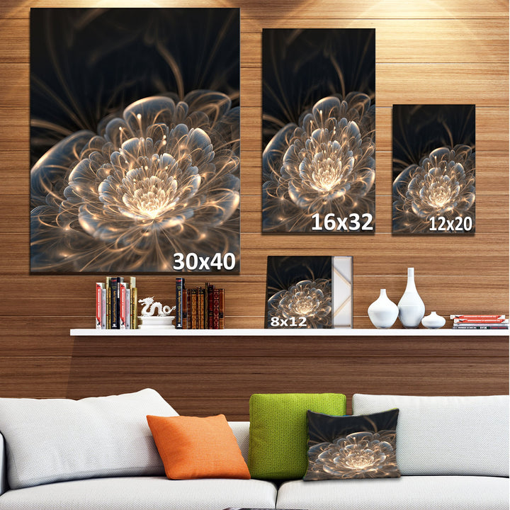 Designart Fractal Flower with Rays-Floral Canvas Art Print