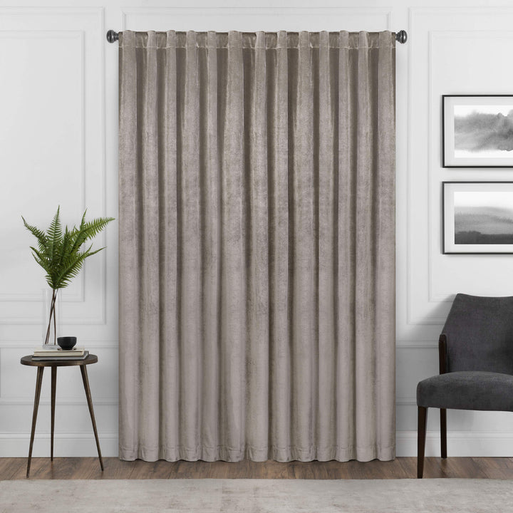 Eclipse Harper Velvet Rod Pocket Curtains for Bedroom Single Panel