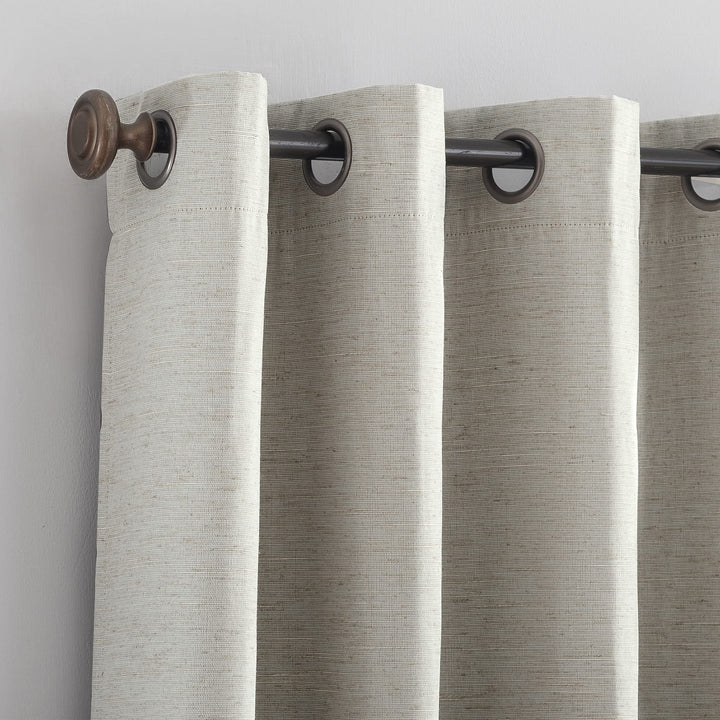 Archaeo Textured Linen Blend Grommet Top Curtain 50" x 84" White - Diamond Home USA