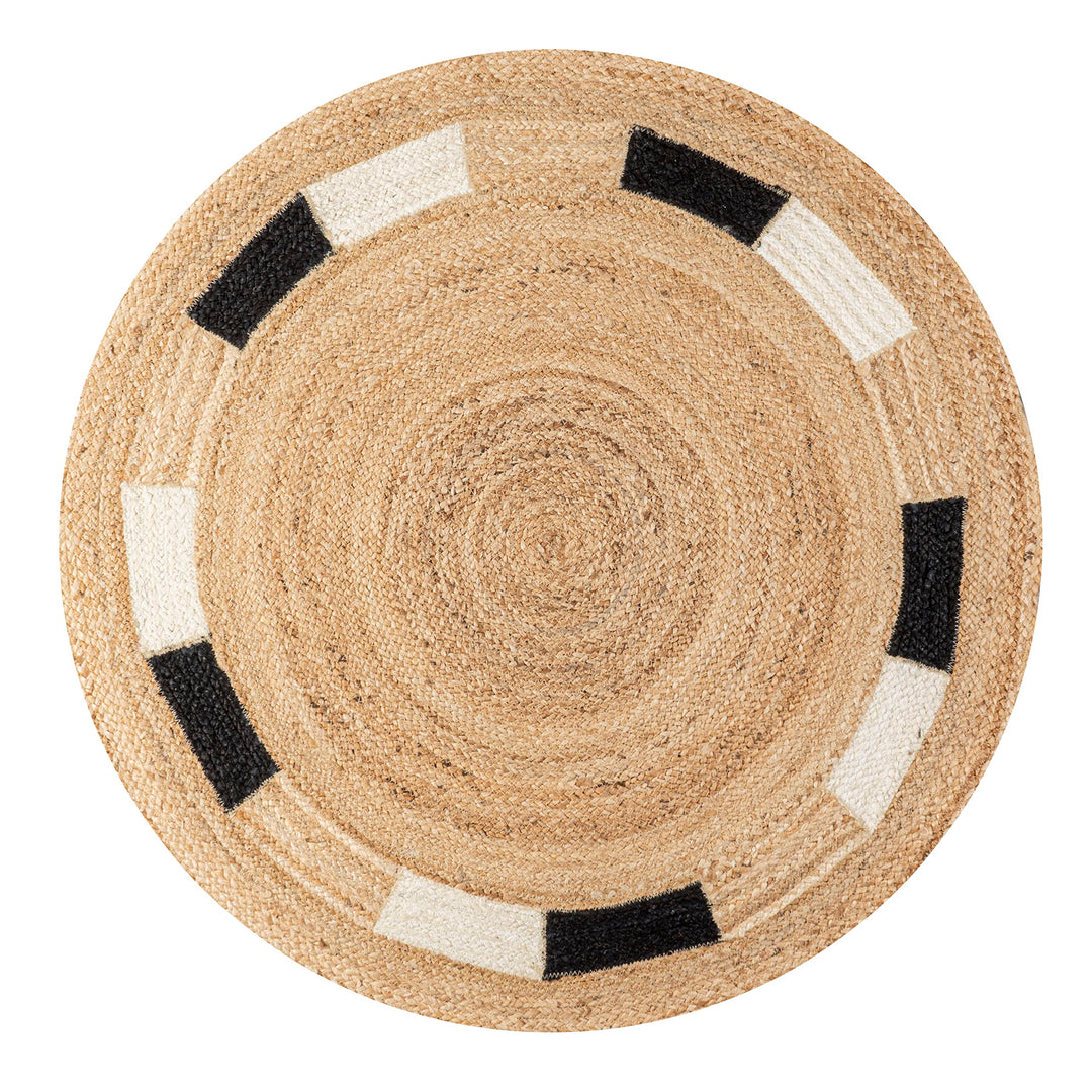 JONATHAN Y RNF106A-5R Porto Geometric Jute Circle Indoor Area-Rug Cottage 5' Round