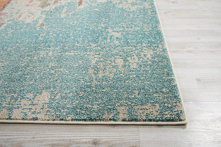 Nourison Celestial Modern Abstract Ivory/Teal Area-Rug