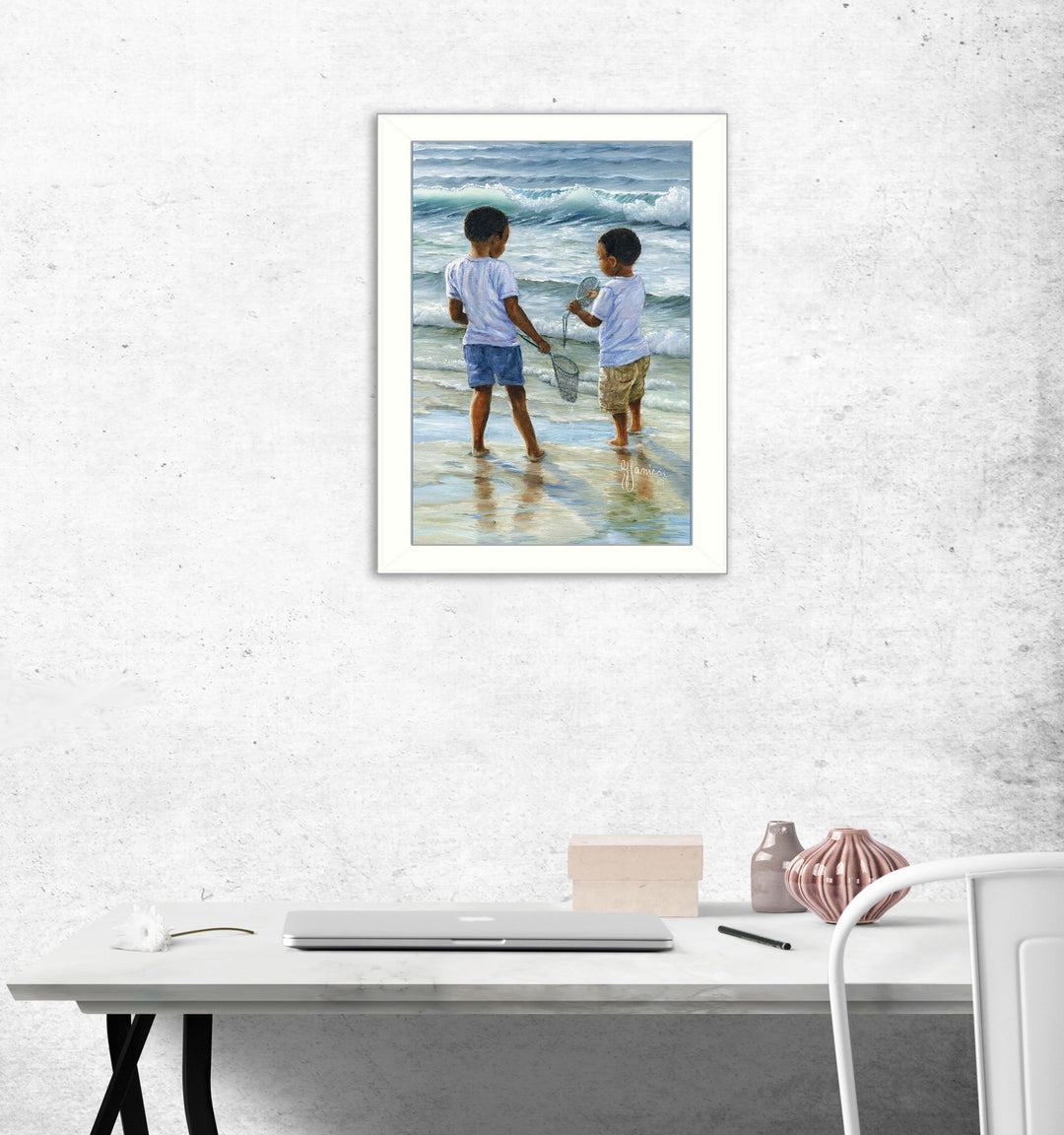 "Ocean Discoveries" By Georgia Janisse Printed Wall Art Ready To Hang Framed