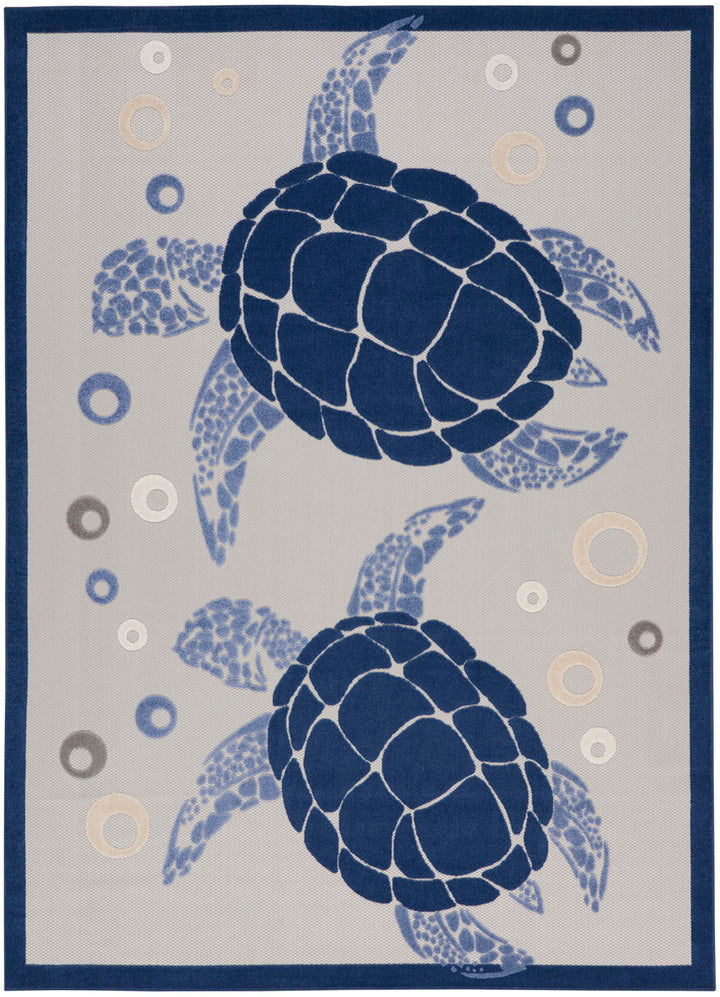 Nourison Aloha Indoor Outdoor Coastal Sea Turtles & Beach Area Rug