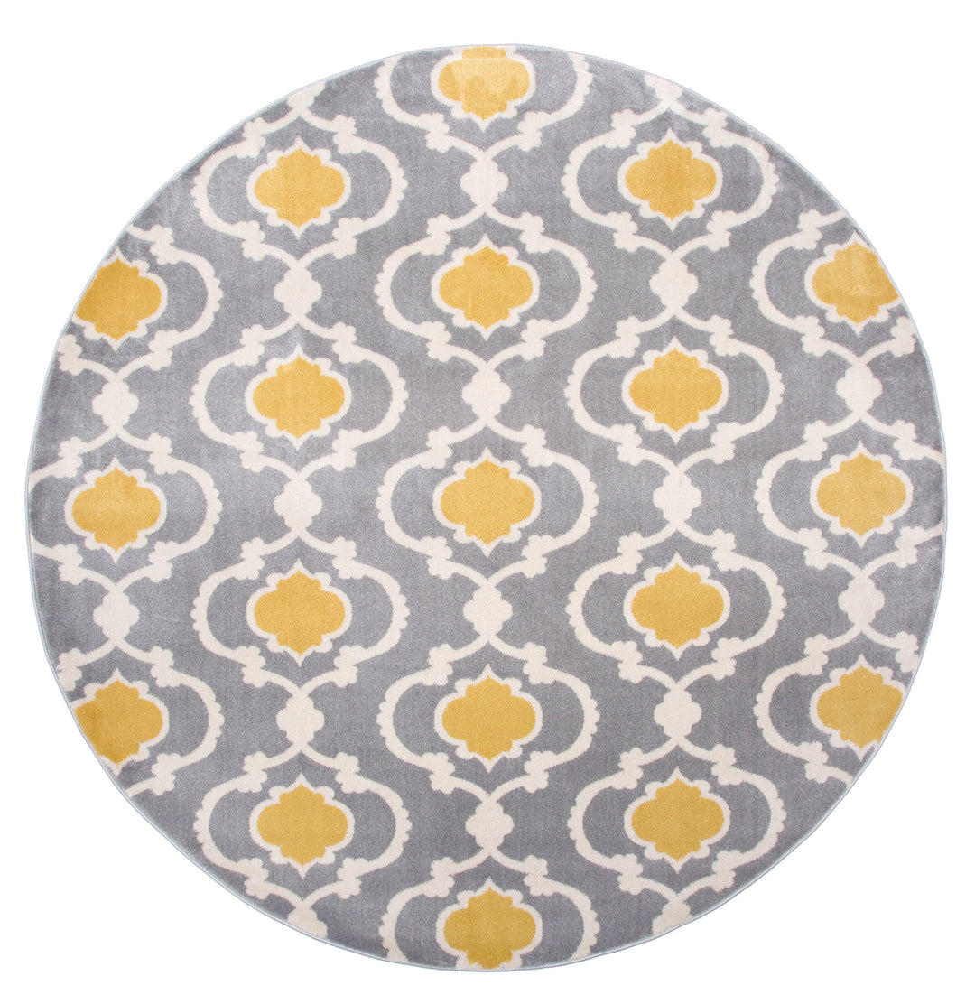 Moroccan Trellis Contemporary Indoor Round Area Rug