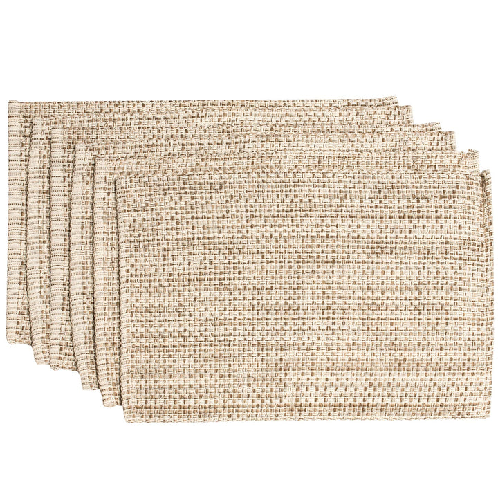 bed bath n me Trends Collection 100-percent Cotton Two-Tone Placemats (2 4 Set of 6 - Eggshell