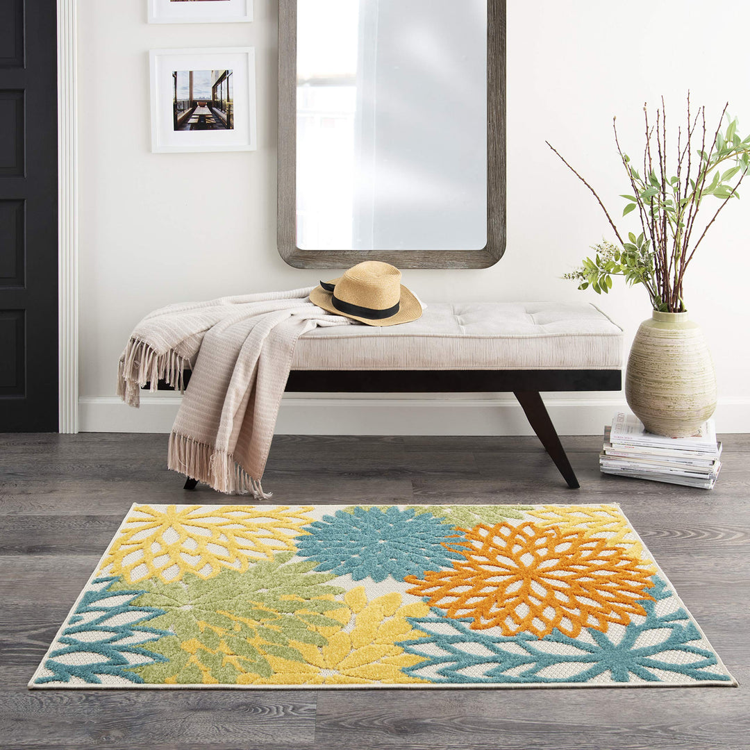 Nourison Aloha Floral Modern, Indoor/Outdoor Area Rug