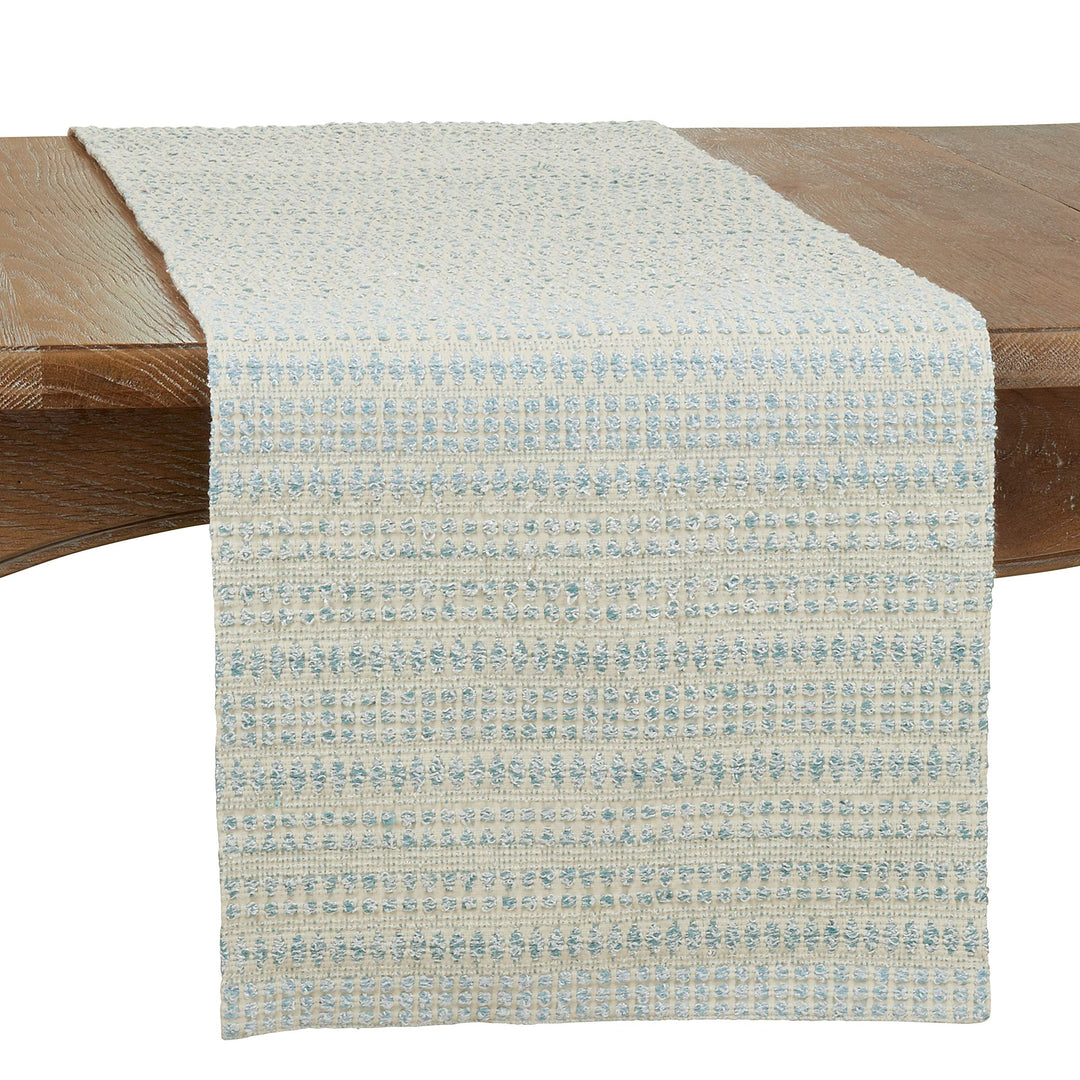 Woven Line Table Runner Aqua