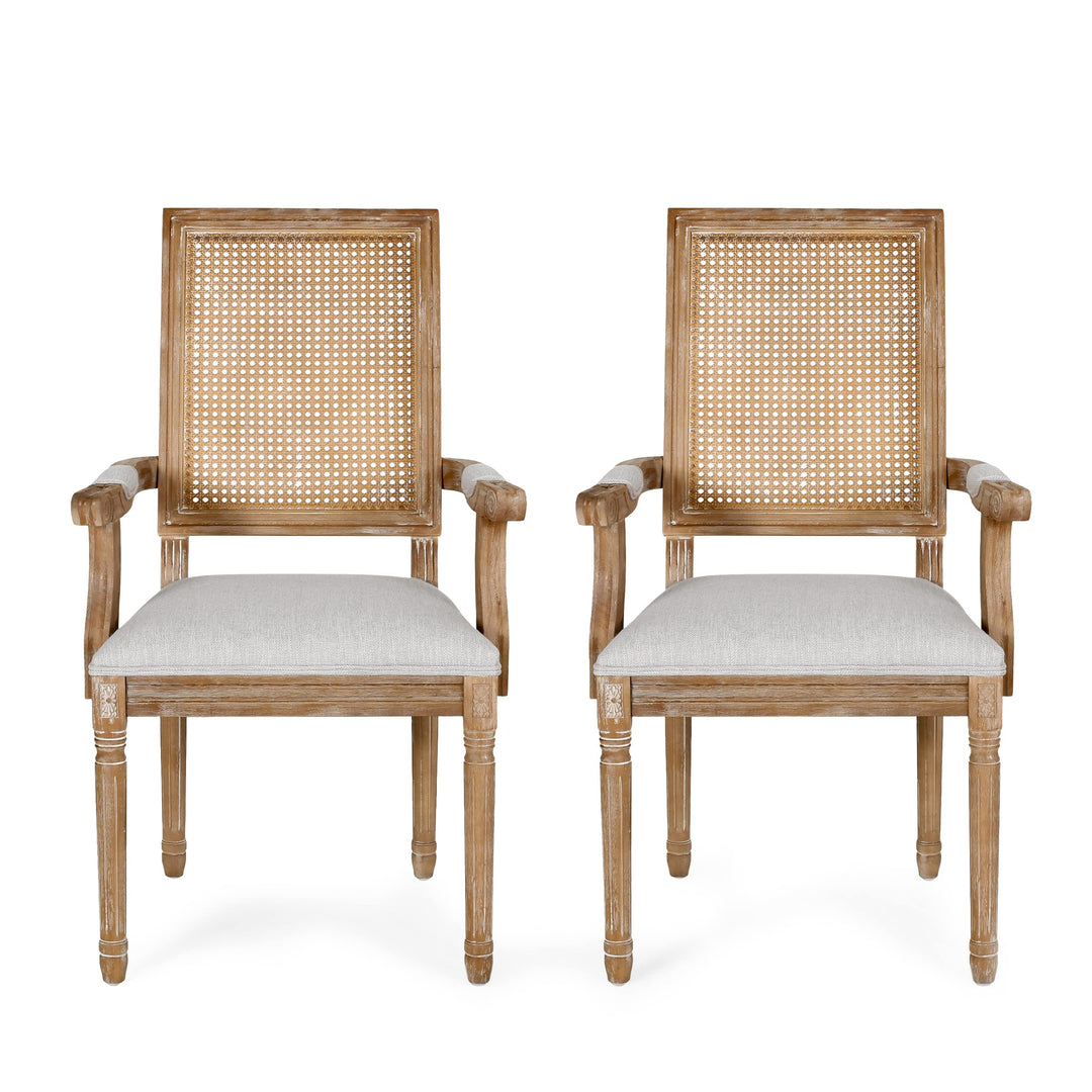 Christopher Knight Home Maria DINING CHAIR SETS Light Grey + Natural Set of 2 - Light Gray + Natural