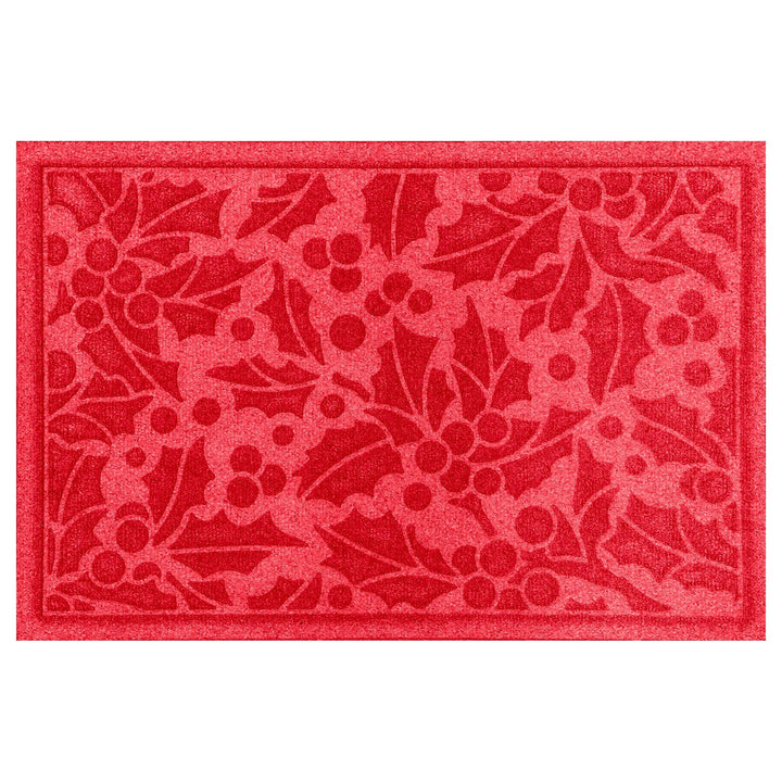 20"x30" Indoor/Outdoor Door Mat Red Traditional Rectangle Polyester All-Weather