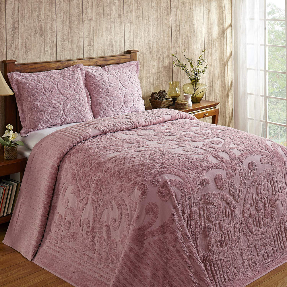 Better Trends Ashton Collection: Luxurious Medallion Design Bedspread - Super Pink - King