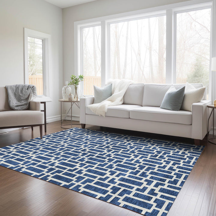 Addison Rugs Chantille ACN916 Navy 10' x 14' Indoor/Outdoor Machine Washable - Diamond Home USA