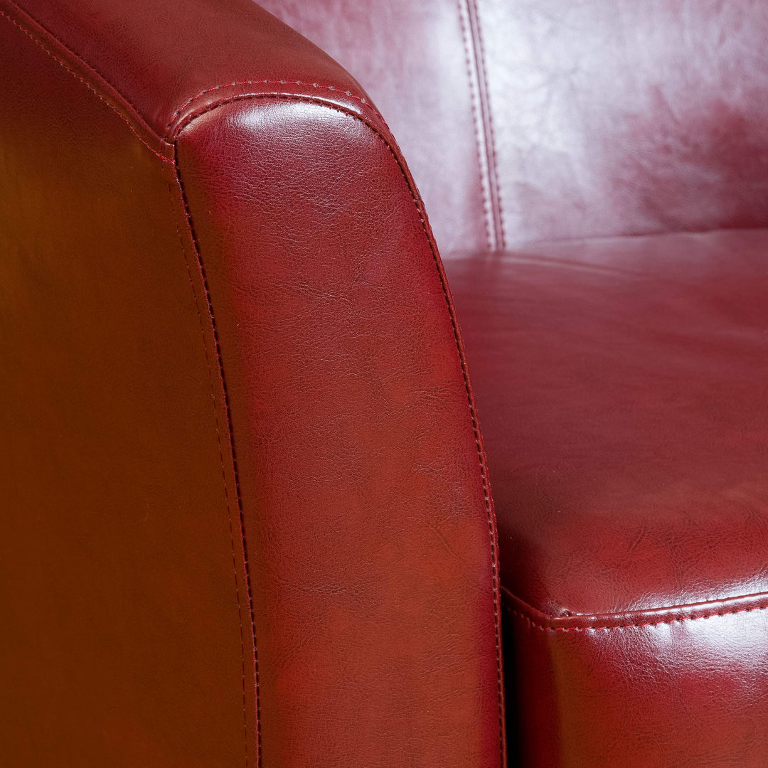 Great Deal Furniture Petaluma Oxblood Red Leather Club Chair 1/2 by 28 by