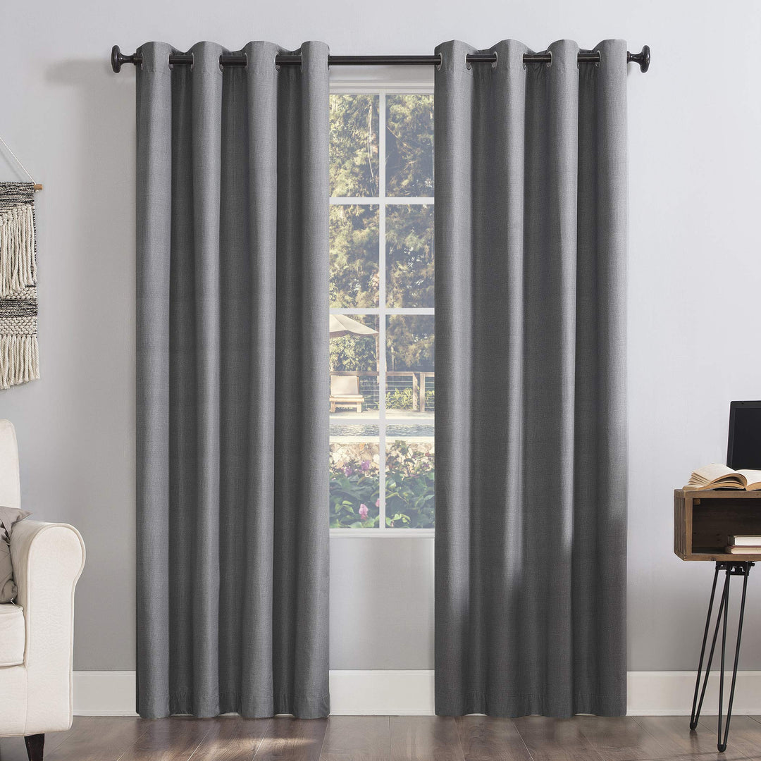 Sun Zero Columbia Thermal Insulated 100% Blackout Grommet Curtain Single Panel 50x84 - Grey