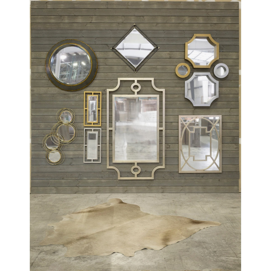 Gold Metal Mirror Transitional Beveled Glass