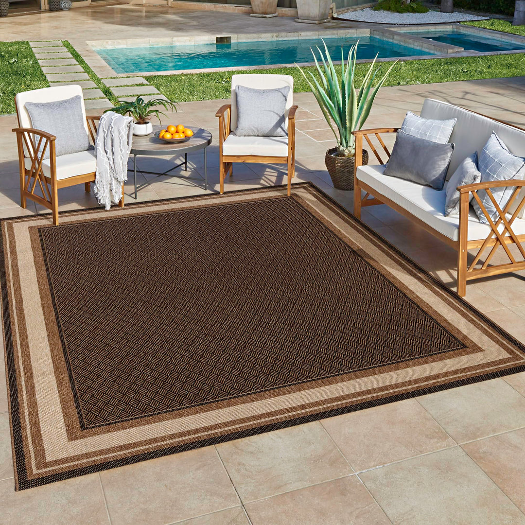 Gertmenian Premium Flatweave Indoor Outdoor Area Rugs|UV Stabilized Fade & Stain