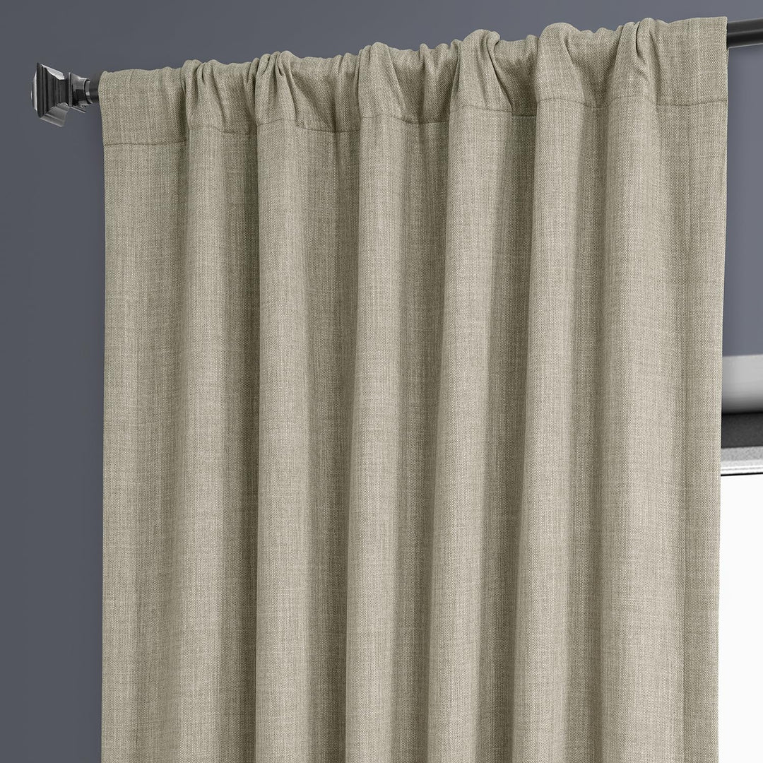 Exclusive Fabrics Faux Linen Room Darkening Curtain (1 Panel)