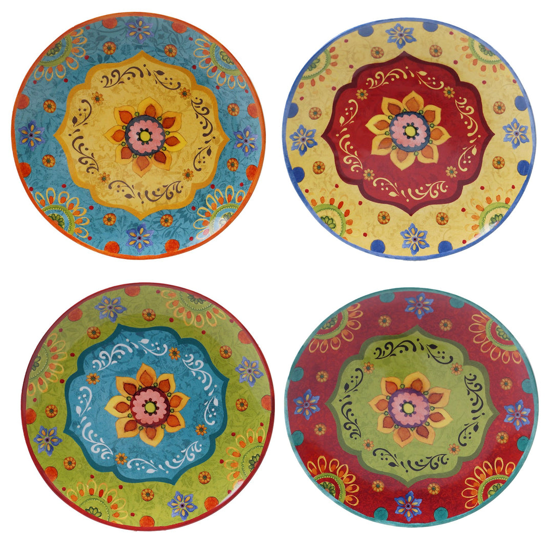 Certified International Tunisian Sunset 9" Dinner Plates Set of 4 10.5"