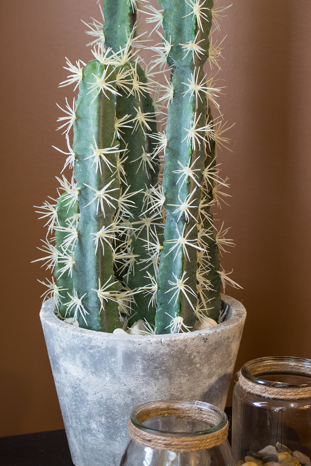 Nearly Natural Decorative Cactus Garden with Cement Planter