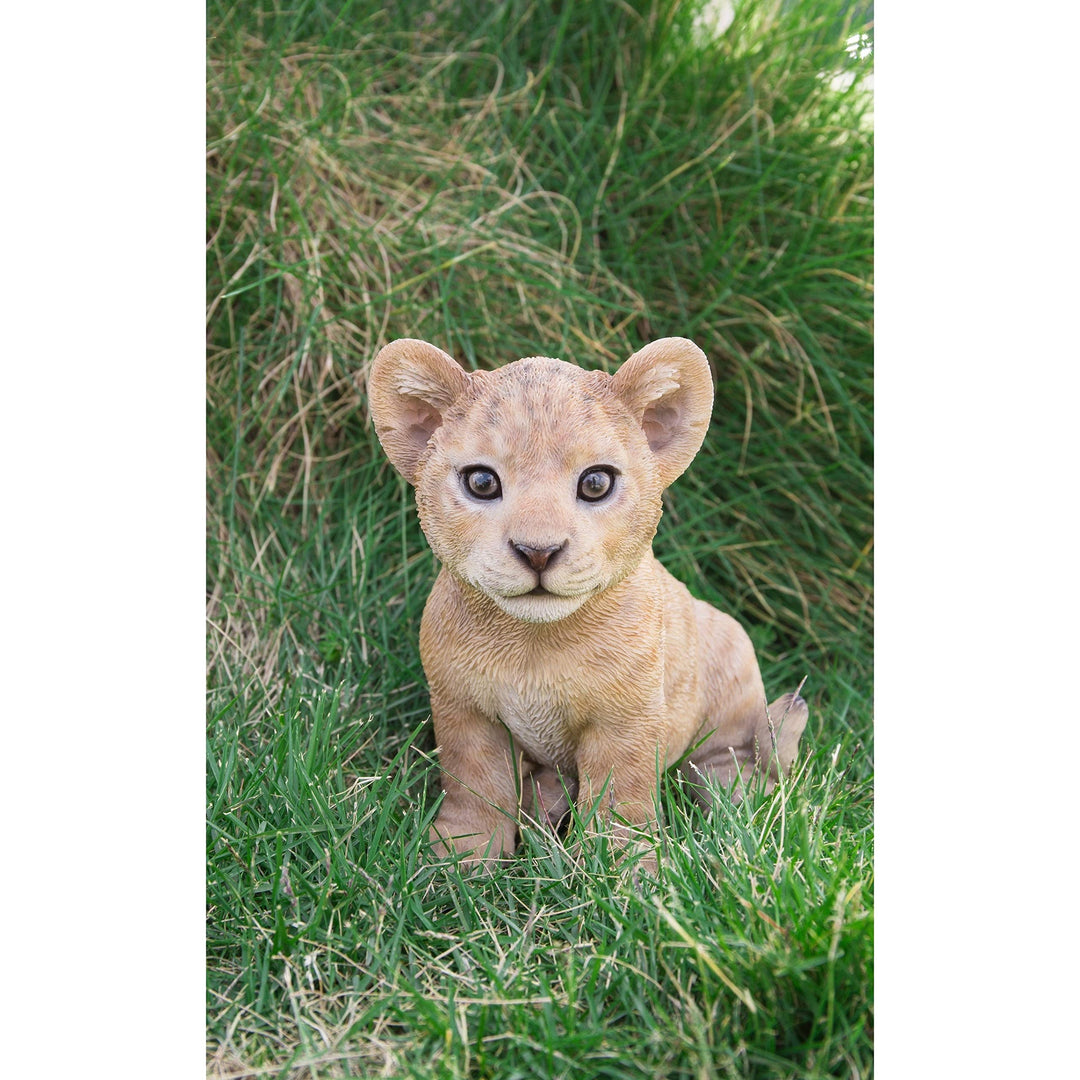 Sitting Lion Cub Statue Polyresin