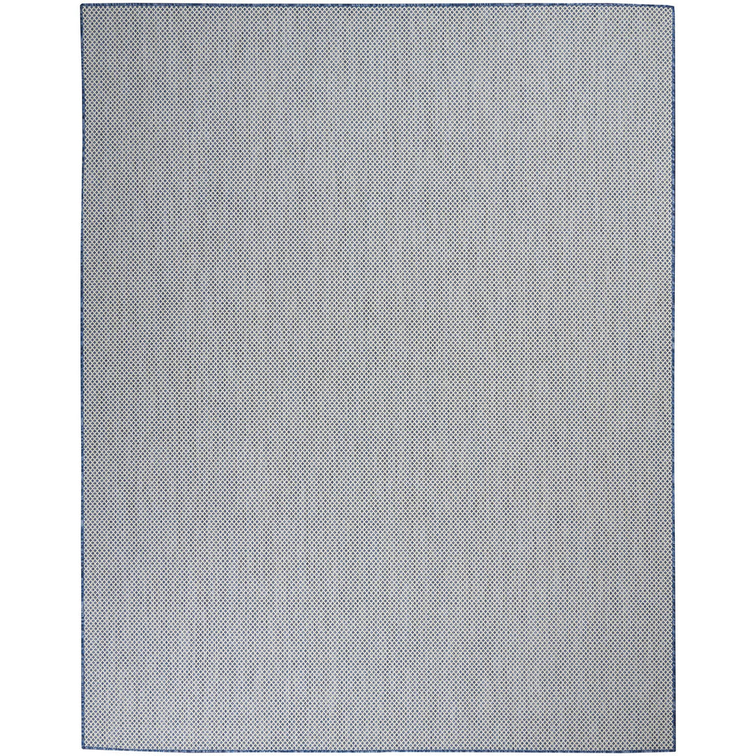 Nourison Courtyard Indoor/Outdoor Ivory Blue 8' x 10' Area Rug Geometric Easy 8' x 10' Rectangle - Ivory/Blue