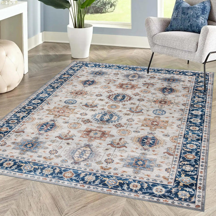 Gertmenian ed Indoor Boho Area Rug - Non Slip Ultra Thin Super Strong