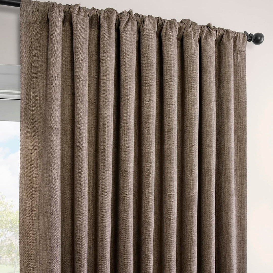 Exclusive Fabrics Faux Linen Extra Wide Room Darkening Curtains (1 Panel)