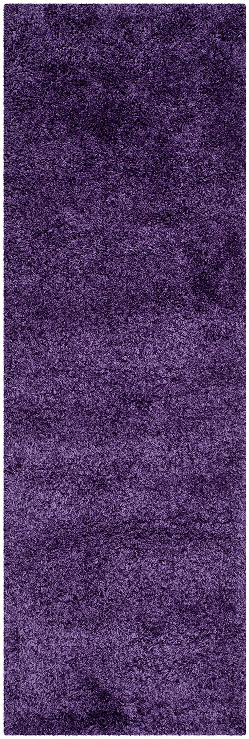 SAFAVIEH Milan Shag Collection Runner Rug - 2' x 12' Purple Solid Design