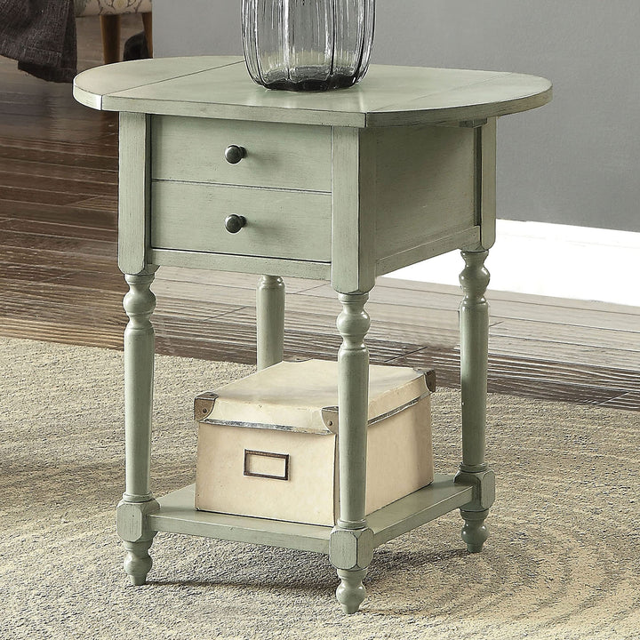 Furniture of America Kist Country Solid Wood 1-Drawer Side Table Antique Gray Antique Grey