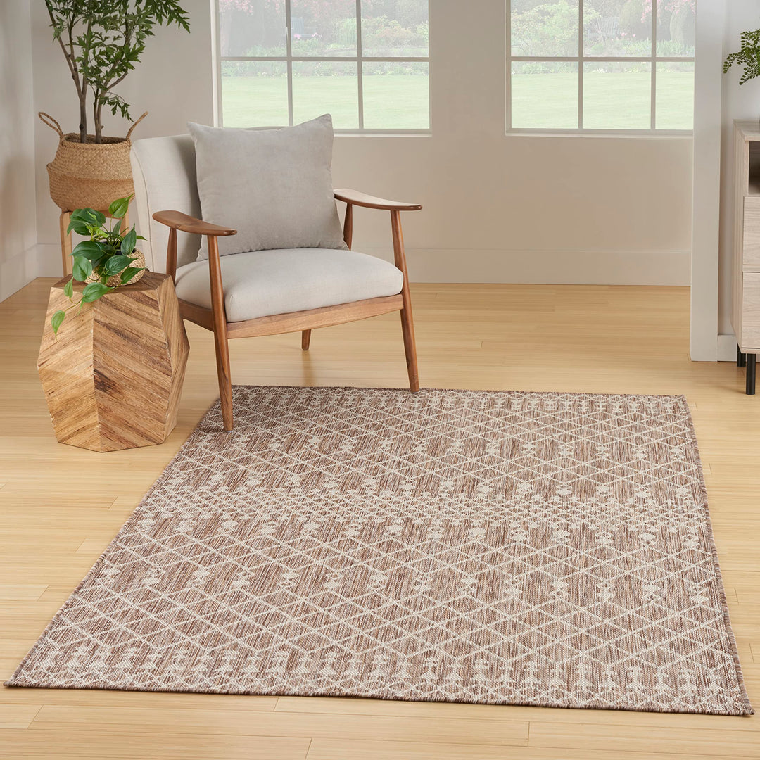 Nourison Positano Indoor/Outdoor Beige 7' x 10' Area Rug Easy Cleaning Non 7' x 10' - Beige