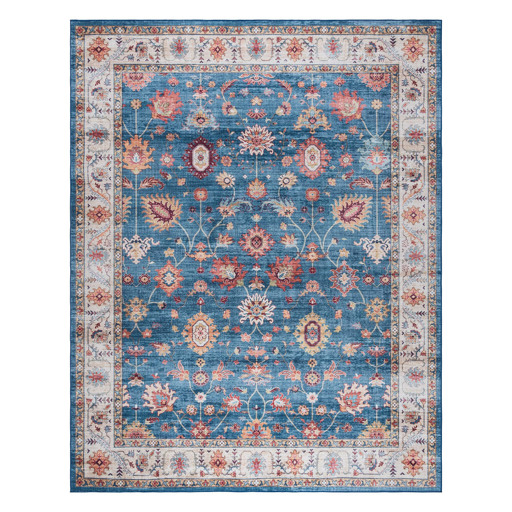 Gertmenian ed Indoor Boho Area Rug - Non Slip Ultra Thin Super Strong 8'9"x13'1" - Cullen Blue/Tan