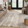 Nourison Luxurious Shag Abstract Ivory Beige 6'7" x 9'2" Area -Rug Easy 6'7" x 9'2" - Ivory Beige