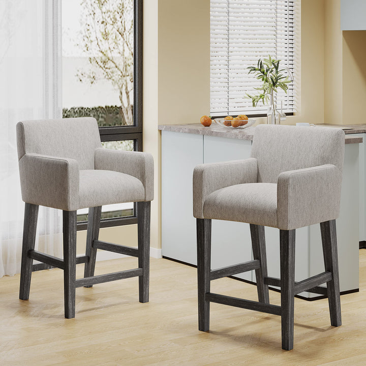 Christopher Knight Home Armga Upholstered 26 inch Counter Stools - Light