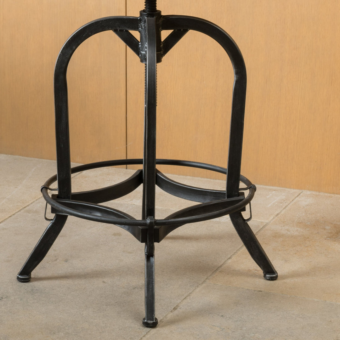 Christopher Knight Home Vlippu Leather Barstool with Backrest Brown