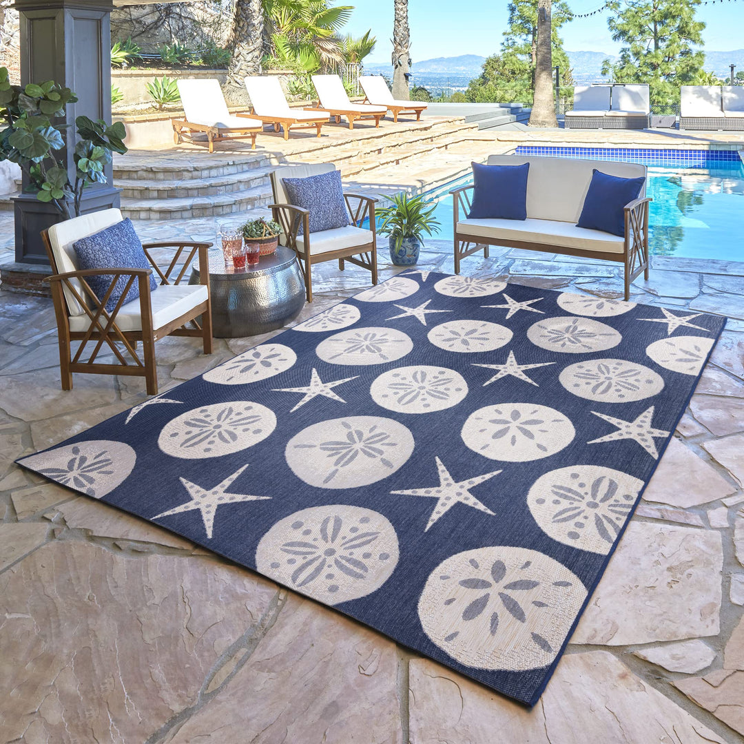 Gertmenian Indoor Outdoor Area Rug Classic Flatweave Washable Stain & UV 8'9" x 13'1"