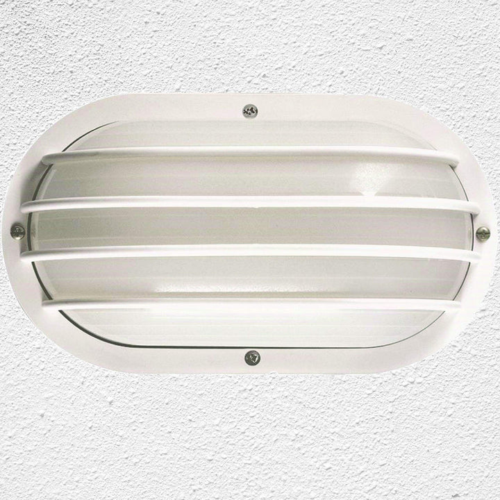 1-Light White Outdoor Wall-Mounted Light Fixture Industrial Metal Dimmable - Diamond Home USA