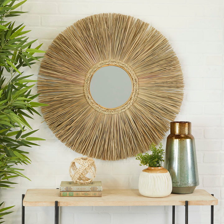 Brown Reed Bohemian Wall Mirror 32 X 2 Casual