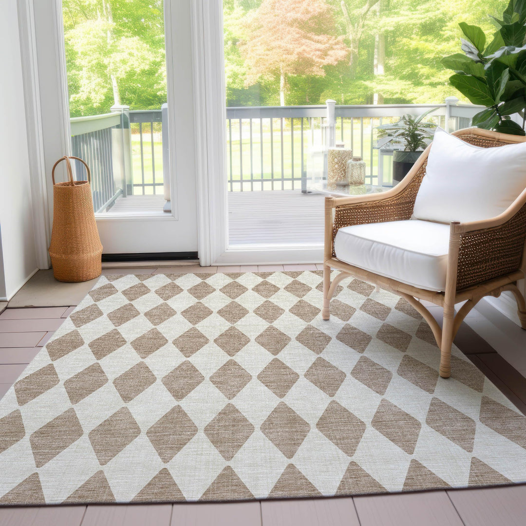 Machine Washable Indoor/ Outdoor Chantille Diamonds Rug