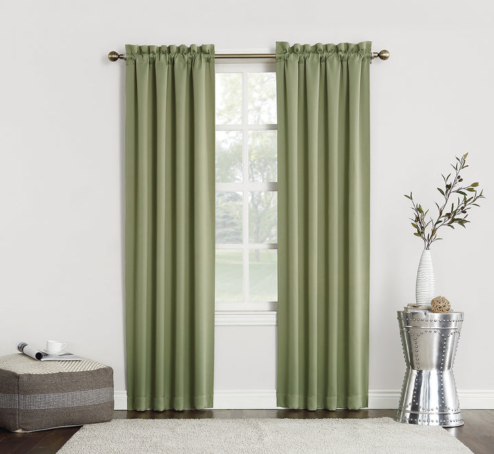 Sun Zero Hayden Energy Saving Blackout Rod Pocket 1-Piece Curtain Panel, Single Panel