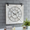 FirsTime & Co. White Farmstead Barn Door Wall Clock for Home Office Kitchen Weathered White