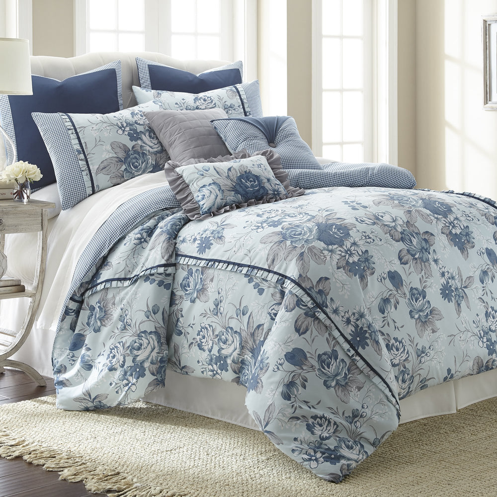 Amrapur Overseas|Farmhouse 8-Piece Floral Comforter Set (King) - Diamond Home USA