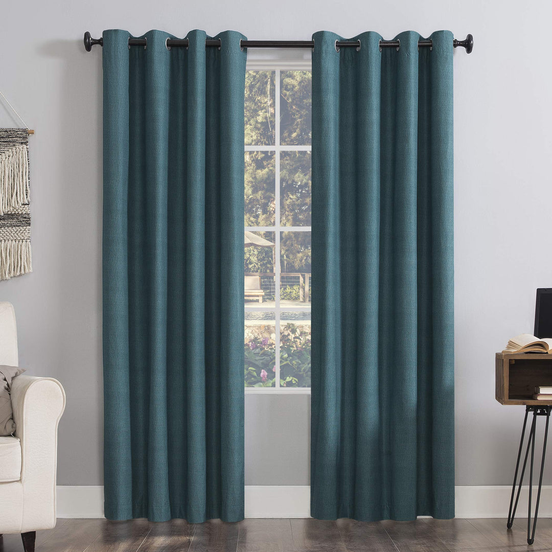 Sun Zero Columbia Thermal Insulated 100% Blackout Grommet Curtain Single Panel 50x108 - Teal