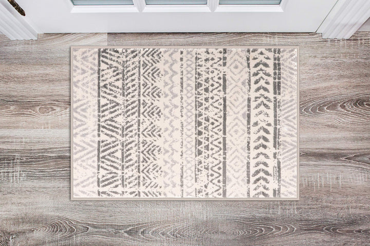 Rugshop Geometric Boho Rug Perfect for high traffic areas of your Living Room 2' X 3' - Gray