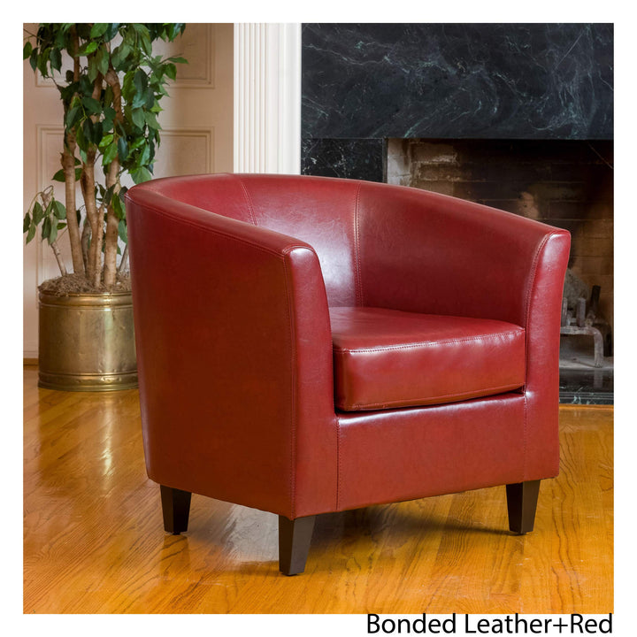 Great Deal Furniture Petaluma Oxblood Red Leather Club Chair 1/2 by 28 by