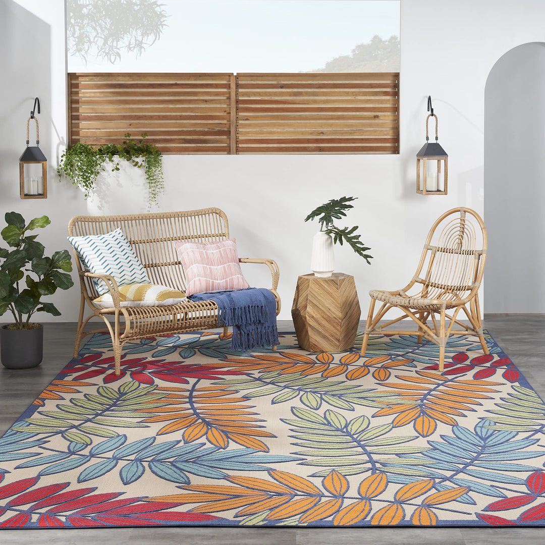 Nourison Aloha Farmhouse & Country Multicolor 9' x 12' Area Rug Tropical 9' x 12' - Multi