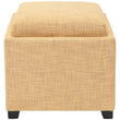 Storage Gold Viscose Tray Ottoman Transitional Solid Square Fabric Upholstered