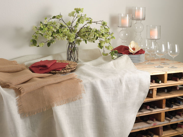 Round Burlap Tablecloth