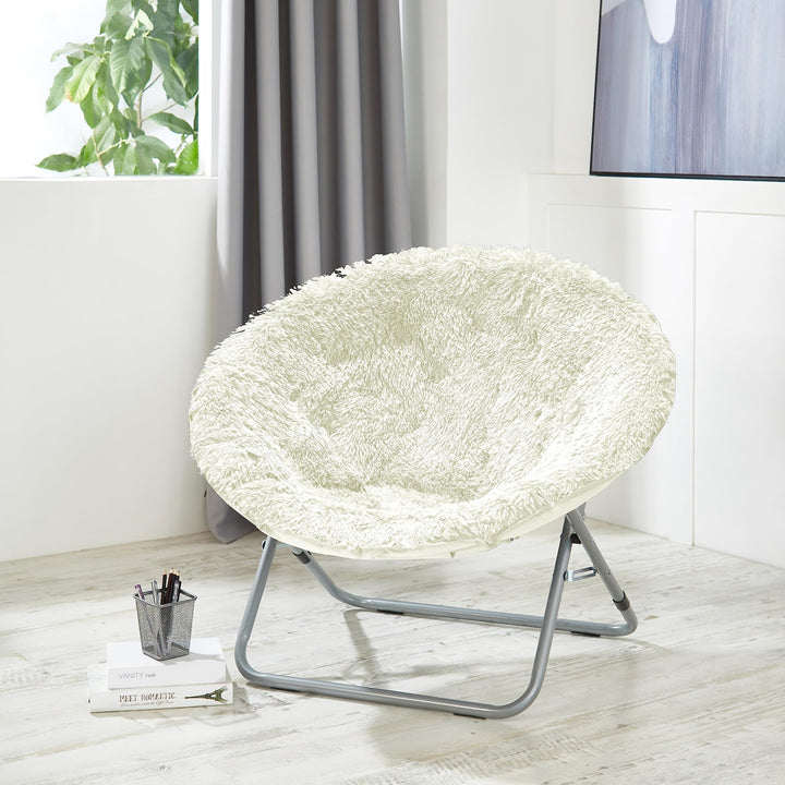 Urban Lifestyle Oversized Mongolian Faux Fur Saucer Chair