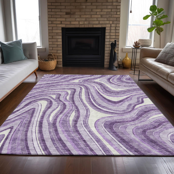 Machine Washable Indoor/ Outdoor Chantille Contemporary Abstract Rug