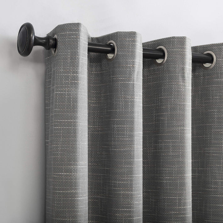 Sun Zero Brooks Burlap Weave Thermal Extreme Total Blackout Grommet Curtain