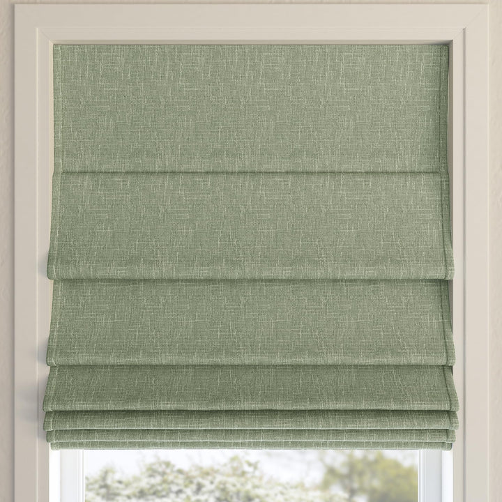 Sun Zero Preble Textured 100% Blackout Cordless Roman Shade 27" x 64" Sage Green 27" x 64" - Sage Green